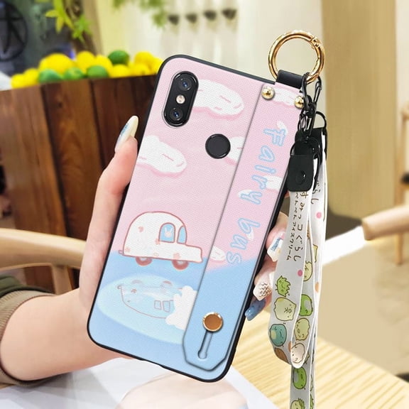 LYM-Phone Case For Xiaomi Mi 8, Soft case Anti-dust Fashion Design Wrist Strap Back Cover Kickstand Protective Durable Ring Lanyard Cute Phone Holder Dirt-resistant Anti-knock Waterproof