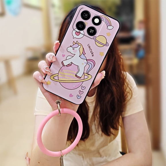 LYM-Phone Case For ZTE Blade A35/A55, Back Cover Dirt-resistant Waterproof Protective Ring Youth Bracelet Anti-knock Funny heat dissipation Personality Soft Case Solid Color Cartoon Cute