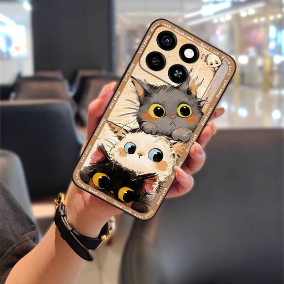 LYM-Phone Case For ZTE Blade A35/A55, Cartoon Dirt-resistant Silicone Fashion Design Waterproof Phone Pouch Soft case Back Cover Protective Animals Graffiti TPU Shockproof Anti-dust Cute
