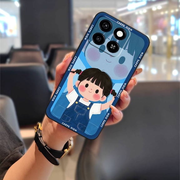 LYM-Phone Case For ZTE Blade A35/A55, Durable Fashion Design Phone Pouch Silicone Full wrap Cartoon Waterproof Anti-dust Shockproof Dirt-resistant Soft case Graffiti Back Cover Cute TPU