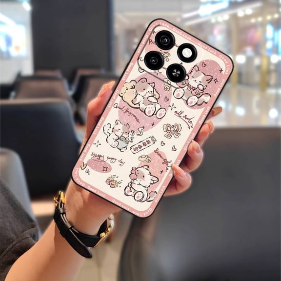 LYM-Phone Case For ZTE Blade A35/A55, Protective Shockproof Phone Pouch Cartoon Anti-knock Graffiti TPU Back Cover Silicone Soft case Anti-dust Durable Waterproof Animals Full wrap Cute