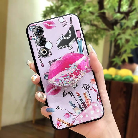 LYM-Phone Case For ZTE Nubia Neo5 Pro, Back Cover Simplicity Rotatable stand Waterproof Soft Case Skin feel silicone cute protective Fashion Design TPU Cartoon Durable Anti-knock Glitter