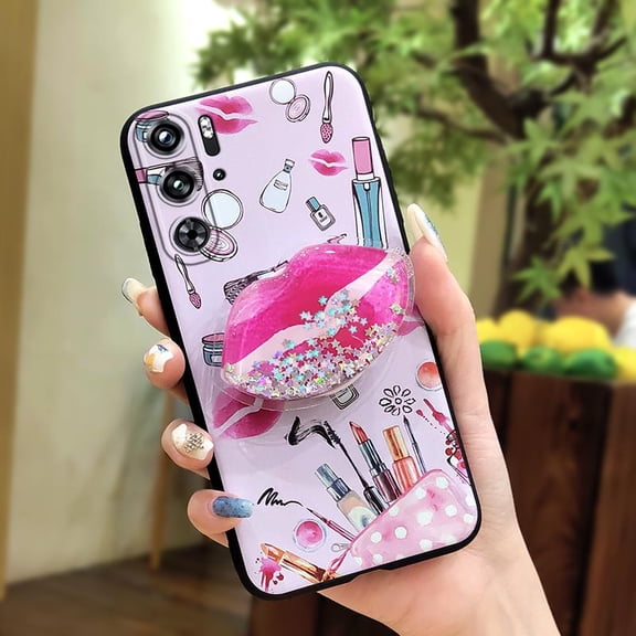 LYM-Phone Case For ZTE Nubia Red Magic9 Pro/9Pro+/9SPro/+, Durable Rotatable stand Simplicity Kickstand protective Glitter Fashion Design Cartoon Quicksand cute Phone Lens Protection TPU