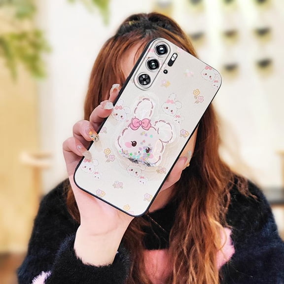 LYM-Phone Case For ZTE Nubia Red Magic9 Pro/9Pro+/9SPro/+, Quicksand Cartoon Anti-knock Silicone Skin feel silicone Simplicity Dirt-resistant Rotatable stand Glitter TPU Glisten Durable