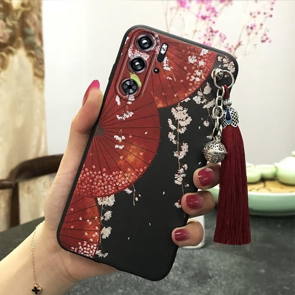 LYM-Phone Case For ZTE Nubia Red Magic9 Pro/9Pro+/9SPro/+, Soft case Shockproof Chinese Style TPU Durable Anti-knock Protective Dirt-resistant Waterproof Anti-dust Bell Silicone Tassel