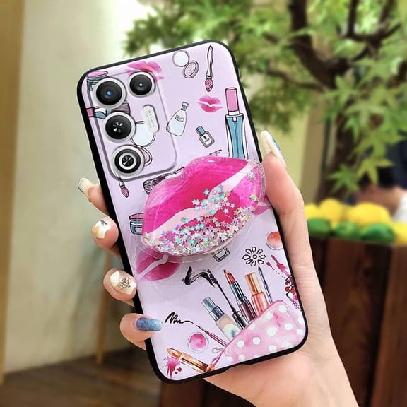 LYM-Phone Case For ZTE Nubia RedMagic11 Air, Simplicity Anti-knock Back Cover Kickstand Phone Lens Protection protective Skin feel silicone Waterproof Fashion Design Soft Case Glitter