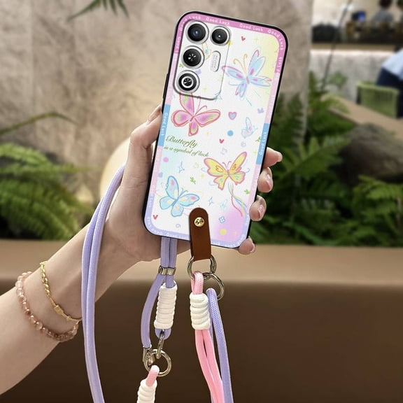 LYM-Phone Case For ZTE Nubia RedMagic11 Air, Waterproof Back Cover Anti-knock Crossbody Anti-dust TPU protective Full wrap Dirt-resistant Soft case Durable Lanyard Diagonal Cute Cartoon