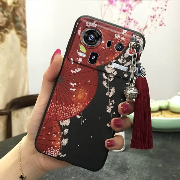 LYM-Phone Case For ZTE Nubia Z80 Ultra/Z2577, Soft case Anti-knock Tassel Dirt-resistant Waterproof Chinese Style TPU Anti-dust Durable Shockproof Back Cover Bell Silicone Protective