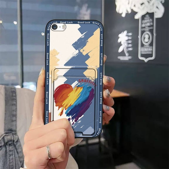 LYM-Phone Case For iphone 5/5S/SE/ip5/ip5S/ipSE, Dirt-resistant Anti-dust Durable Full wrap Fashion Design Silicone Cute TPU Soft case Card sleeve Waterproof Graffiti Anti-knock Cartoon