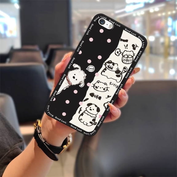 LYM-Phone Case For iphone 5/5S/SE/ip5/ip5S/ipSE, Full wrap Anti-dust Back Cover Phone Pouch Protective Fashion Design Anti-knock Graffiti TPU Waterproof Durable Silicone Soft case Cute