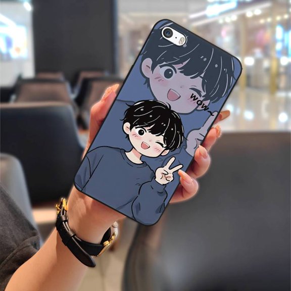 LYM-Phone Case For iphone 5/5S/SE/ip5/ip5S/ipSE, Full wrap TPU Phone Pouch Graffiti Durable Anti-dust Silicone Cartoon Couple Cute Fashion Design Anti-knock Dirt-resistant Shockproof