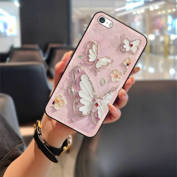 LYM-Phone Case For iphone 5/5S/SE/ip5/ip5S/ipSE, Phone Pouch Full wrap TPU Silicone Cute Anti-knock Cartoon Anti-dust Waterproof Fashion Design Protective Soft case Back Cover Shockproof