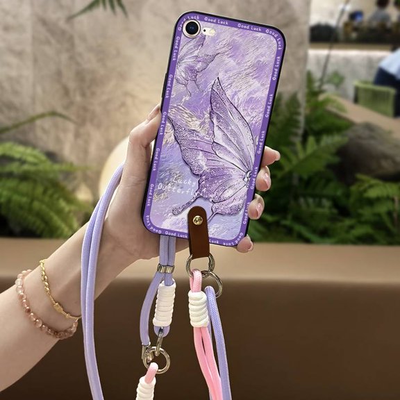 LYM-Phone Case For iphone 7/8/SE 2020/2022/SE2/SE3/ip7/ip8, Full wrap TPU protective Diagonal Cute Soft case Durable Shockproof Graffiti Cartoon Anti-knock Crossbody Waterproof Silicone