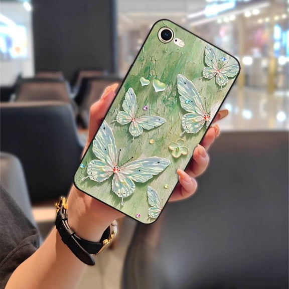LYM-Phone Case For iphone 7/8/SE 2020/2022/SE2/SE3/ip7/ip8, Oil Painting Back Cover Cartoon Full wrap Anti-dust Shockproof flower Waterproof Graffiti Fashion Design Soft case Cute TPU