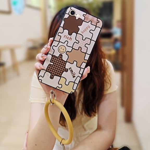 LYM-Phone Case For iphone 7/8/iphone SE 2020/SE2, Ring Bracelet heat dissipation Anti-knock Funny Cute Waterproof Creative Youth Personality Solid Color Dirt-resistant Back Cover Cartoon