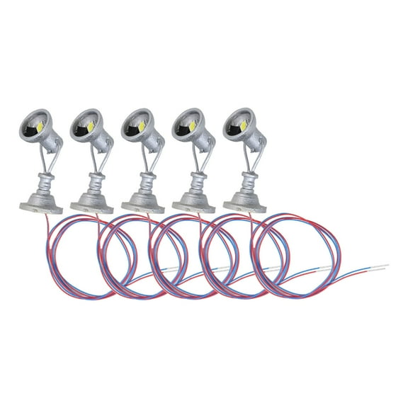 LYM20 5pcs Model Railway 187 Lamp Spotlight Flood Lights HO Scale Warm White LEDs Perfect for Nighttime Railway Scenarios