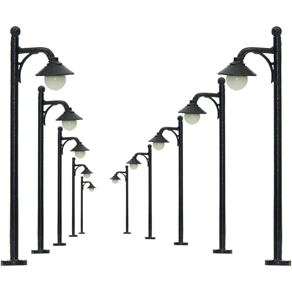 LYM21 10pcs Model Railway Train Lamp Post 4.7cm or 1.85inch Street Lights N TT Scale LEDs New
