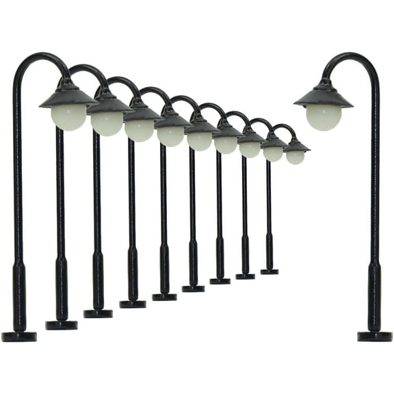 LYM25 10pcs Model Railway Train Lamp Post 3.7cm or 1.46'' Street Lights N TT Scale LEDs New