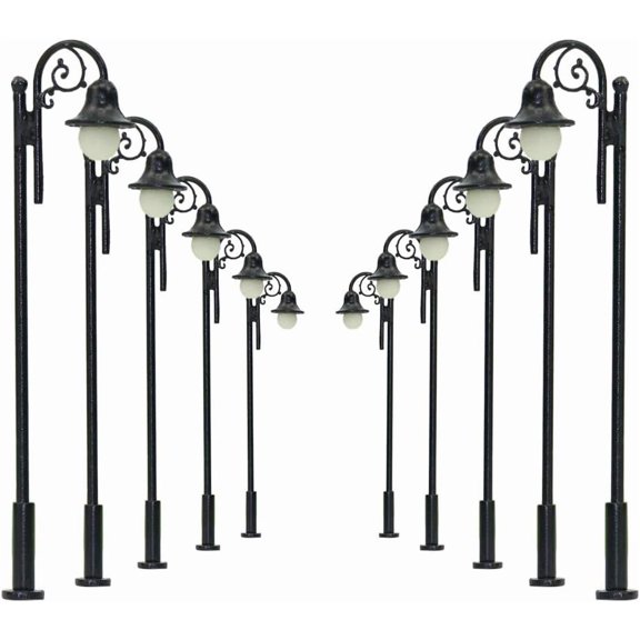 LYM39 10pcs Model Railway Train Lamp Post 6.8cm or 2.68inch Street Lights HO OO Scale LEDs New