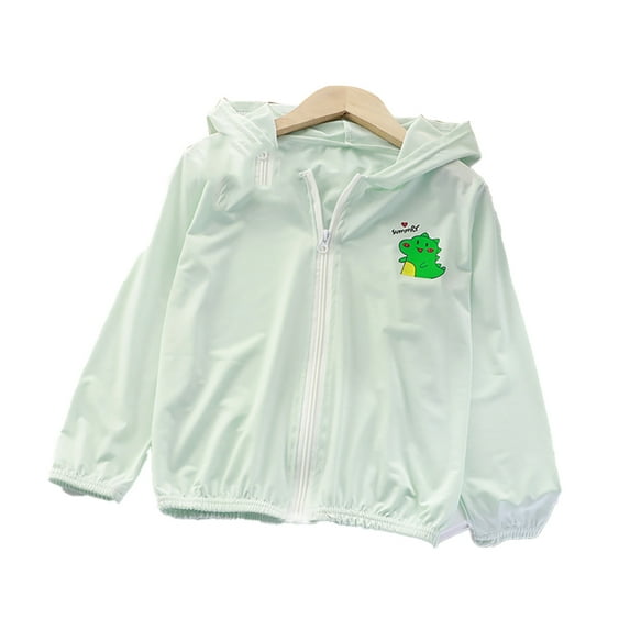 LYMAYTER 1-10Y Toddler Baby Thin Summer Sun Shirt Boys Girls Sunsuits Fashions Jacket Kids Hooded Rash Guard Zipper Ice Silk Sun Protection Lightweight Breathable Rashguard