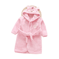 thumbnail image 1 of LYMAYTER 1-12Y Girls Boys Kids Hooded Bathrobe Toddler Winter Flannel Animal Print Cozy for Robe Pajamas, 1 of 7