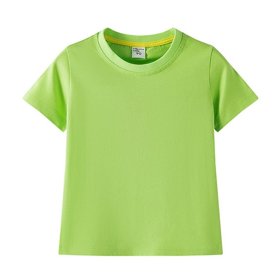 LYMAYTER 1-12Y Girls Boys T Shirt Tops for Kids Toddler Summer Pullover T-Shirt Baby Solid Color Short Sleeve Tops Tees