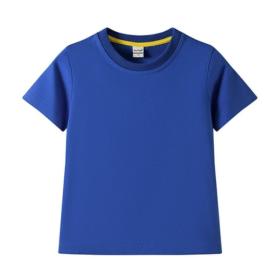 LYMAYTER 1-12Y Girls Boys T Shirt Tops for Kids Toddler Summer Pullover T-Shirt Baby Solid Color Short Sleeve Tops Tees