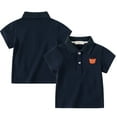 thumbnail image 1 of LYMAYTER 1-6 Years Boys Stand Shirts Tops for Kids Toddler Summer Printing Shirts Short Sleeve T-Shirt Cotton Buttons Tees Shirts, 1 of 9