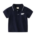 thumbnail image 1 of LYMAYTER 1-6Y Baby Toddler Summer Stripes T-Shirt for Boys Short Sleeve Lapel T Shirt, 1 of 8