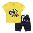 thumbnail image 1 of LYMAYTER 1-8Y Boys Shirt T-Shirt Outfit for Kids Toddler Cartoon Print Tees and Shorts Two-Piece Set Baby Fashion Versatile Tees Outfit Cotton Comfortable T-Shirt Outfit, 1 of 9