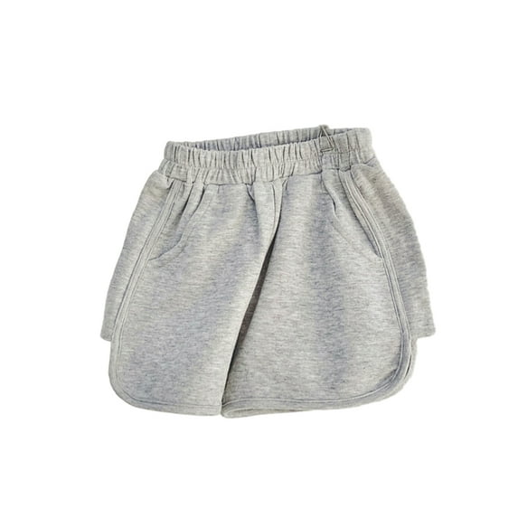 LYMAYTER 1-9 Years Kids Boys Girls Sweat Pants Shorts Toddler Summer Solid Color Elastic Shorts Baby Loose Breathable Shorts