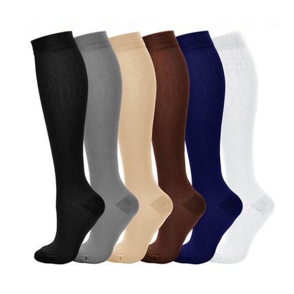 LYMAYTER 1 Pair Women Compression Socks/Knee-High Compression Socks/Wide Calf Compression Socks for Women/ Solid Color Compression Stockings/Mens Compression Socks/Women Support Compression Socks