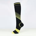 thumbnail image 1 of LYMAYTER 1 Pairs Men & Women Knee High Compression Socks Ribbed Design Outdoor Running Support‌ S-XL, 1 of 7