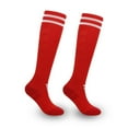 thumbnail image 1 of LYMAYTER 1 Pairs Soccer Socks for Women Stripe Knee High Sports Socks Breathable Compression Socks S-L, 1 of 7