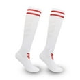 thumbnail image 1 of LYMAYTER 1 Pairs Soccer Socks for Women Stripe Knee High Sports Socks Breathable Compression Socks S-L, 1 of 7