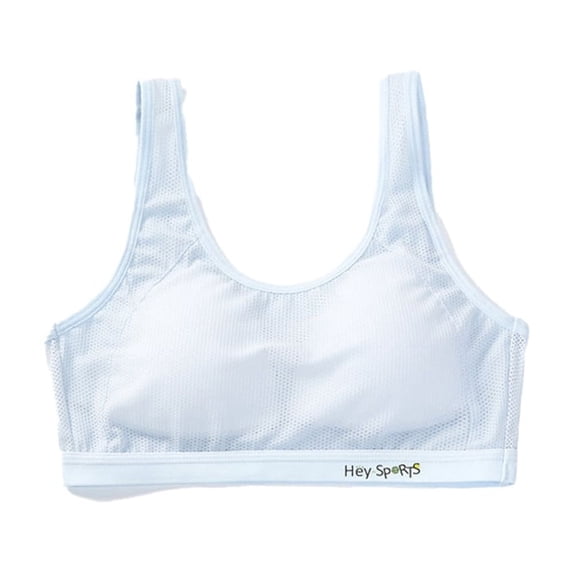 LYMAYTER 12-15Y Kids Seamless Training Bras Girls Soft Cotton Breathable Mesh Bra Racerback Fixed Pads