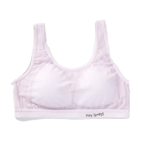 LYMAYTER 12-15Y Kids Seamless Training Bras Girls Soft Cotton Breathable Mesh Bra Racerback Fixed Pads