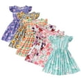 thumbnail image 1 of LYMAYTER 18M-6T Baby Toddler Floral Cotton Dress for Girls Summer Flutter Sleeve Casual Dress Swing Party Princess Dress Skirt, 1 of 10