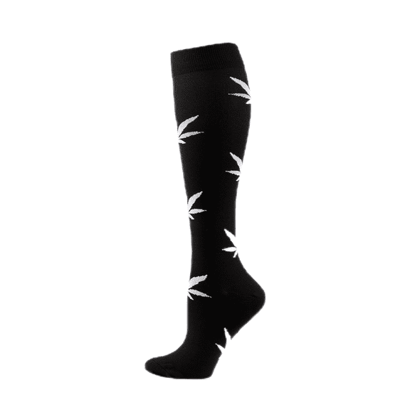 LYMAYTER 1PC Women Compression Socks Maple Leaf Flowers Long Socks for S-XL Comfort Leg Support Knit Socks