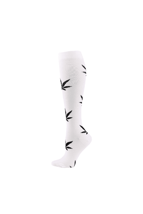 1PC Women Compression Socks Maple Leaf Flowers Long Socks for S-XL Comfort Leg Support Knit Socks
