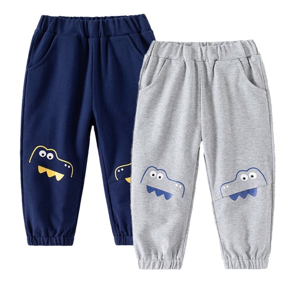 LYMAYTER 2-10 Years Baby Boys Cartoon Casual Pants Spring Fall Elastic Trousers Pants Soft Cotton Active Joggers Sweatpants for Kids Toddler
