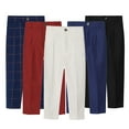 thumbnail image 1 of LYMAYTER 2-12Y Boys Flat Front Dress Pants for Kids Toddler Spring Fall Pull-On Relaxed Fit Uniform Pants Baby Bi-Stretch Straight Chino Pants, 1 of 11