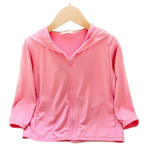 LYMAYTER Kids Girls Boys Solid Color Sun Protection Shirts Toddler Ice Silk Long Sleeve Sun Hoodie for 3-12 Years