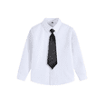 thumbnail image 1 of LYMAYTER 2-16Y Toddler Boys Long Sleeve Dress Shirts Kids Classic Solid Formal Casual Uniform Shirts, 1 of 8