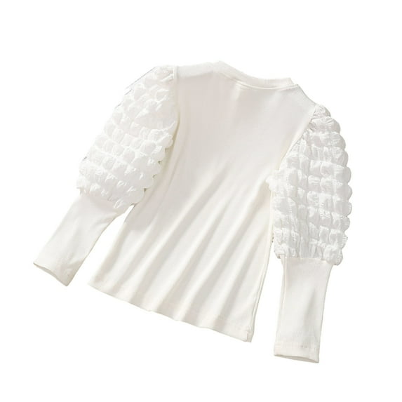 LYMAYTER 2-7 Y Girls Pullover T-Shirt for Kids Toddler Solid Color Long Sleeve Bottoming Shirt Baby Fall Velvet Knit Tees