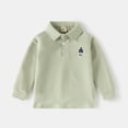 thumbnail image 1 of LYMAYTER 2-7Y Toddler Baby Boys Casual Long Sleeve Lapel Button Shirts Solid Color Holiday Daily Pullover Tops, 1 of 8