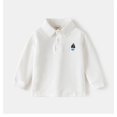 thumbnail image 1 of LYMAYTER 2-7Y Toddler Baby Boys Casual Long Sleeve Lapel Button Shirts Solid Color Holiday Daily Pullover Tops, 1 of 8
