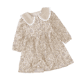 thumbnail image 1 of LYMAYTER 2-7Y Toddler Girls Floral Print Dress Kids Lace Collar Long Sleeve Soft Casual Daily Outfit, 1 of 7