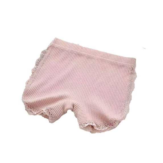 LYMAYTER 2-9Y Kids Toddler Lace Bike Shorts Girls Cotton Undershorts Safety Shorts Underwear for Play or Underdress Under Dress Skirt School Uniform Underpants