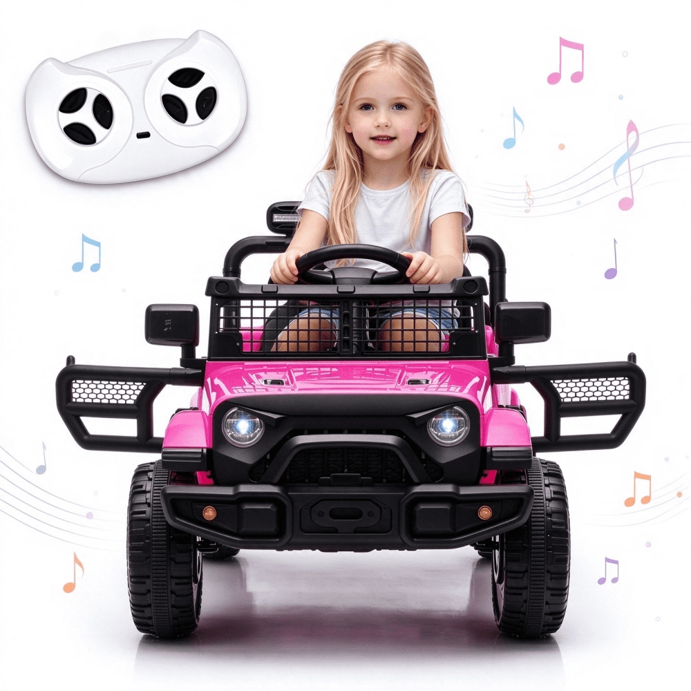 Kids Rotating Ride LYMAYTER 24V Kids Ride on Toy Pink Parental Remote 2WD 4 Wheel ...
